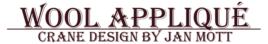 Wool Applique Crane Design